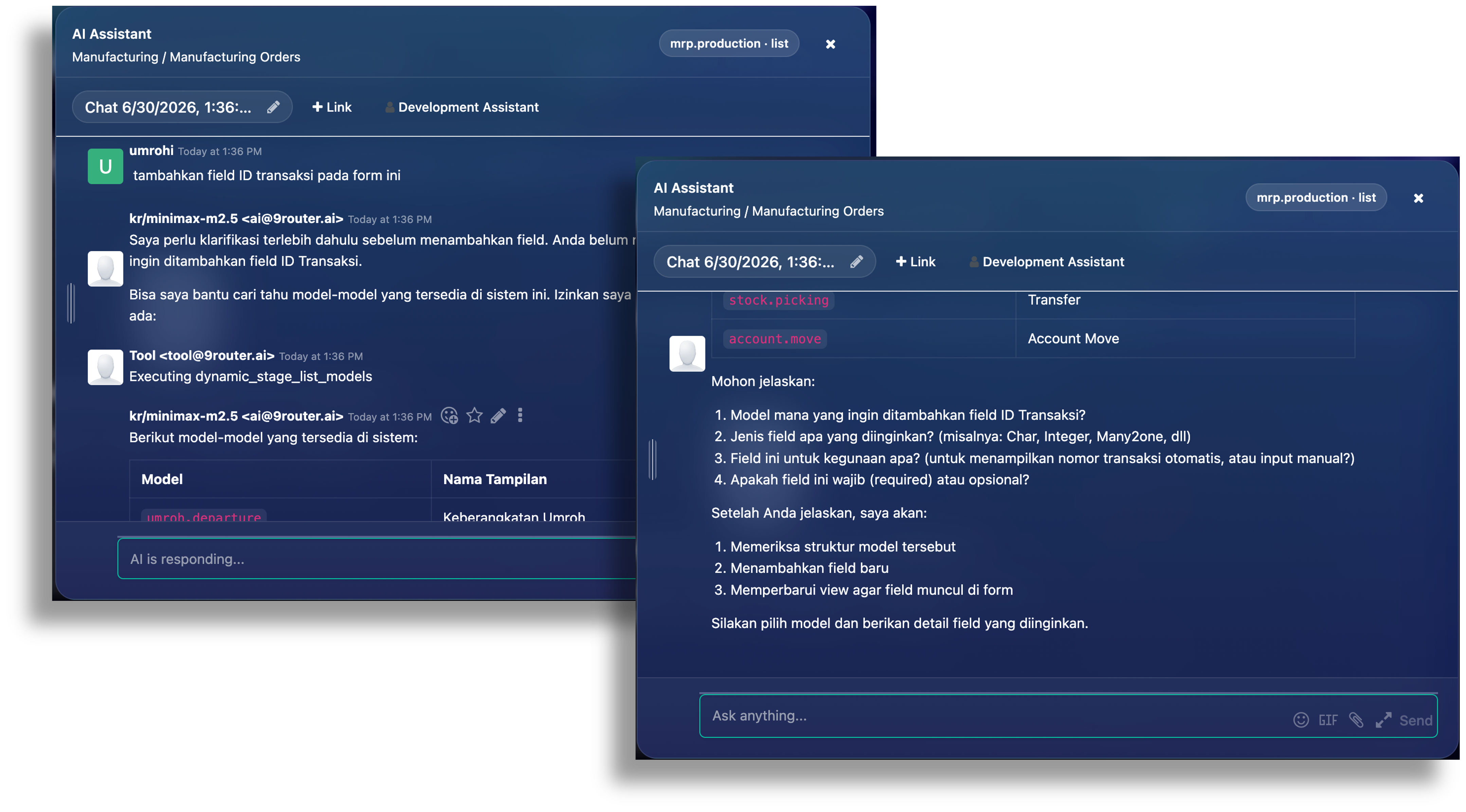 AI Development Assistant Screenshot
